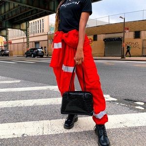 Faux Leather Reptile Skin Black Shoulder Bag